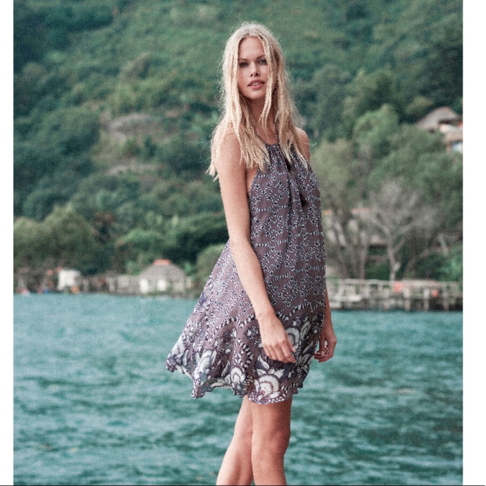 Jetset Diaries La Cucaracha Mini Trapeze Dress Grey Purple TJD Revolve - Picture 3 of 8